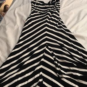 White House black market hi low strapless maxi